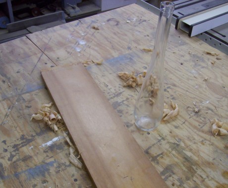 5/8 thick cypress and a darling glass bottle for "my" project.