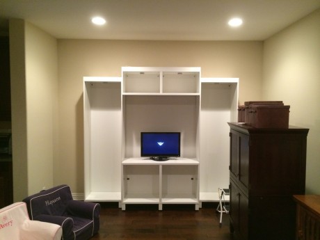 Notice how ridiculous our old TV looks in the new space!