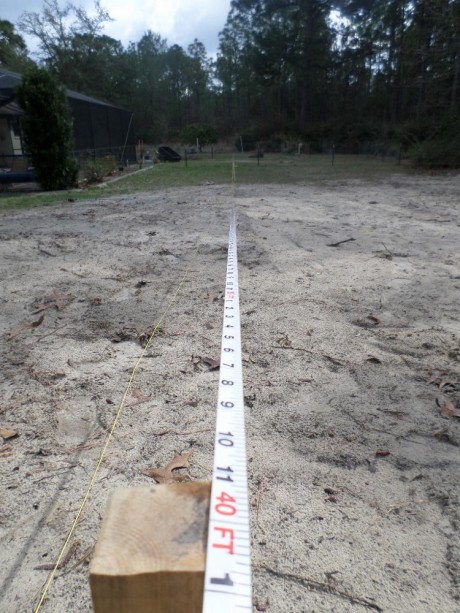 Setting the initial layout stakes is easy enough; just measure according to the print.