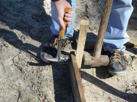 How to nail a batter board without destroying your stake benchmarks