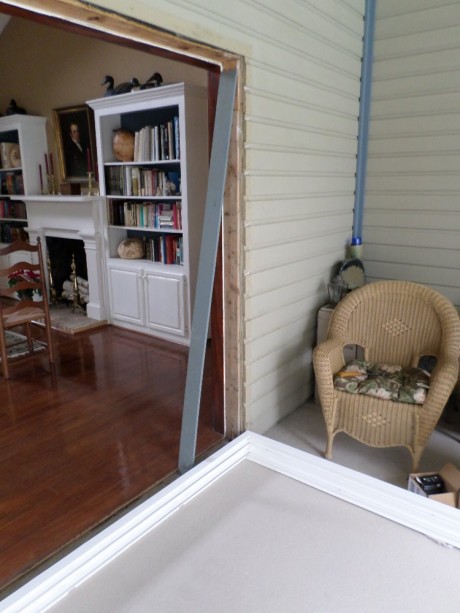Padding the door opening for the new frame